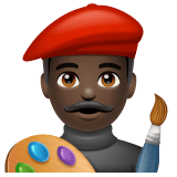 Whatsapp design of the man artist: dark skin tone emoji verson:2.23.2.72