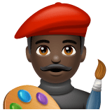 Whatsapp design of the man artist: dark skin tone emoji verson:2.23.2.72