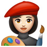 Whatsapp design of the woman artist: light skin tone emoji verson:2.23.2.72