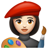 Whatsapp design of the woman artist: light skin tone emoji verson:2.23.2.72