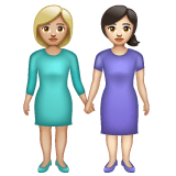 Whatsapp design of the women holding hands: medium-light skin tone light skin tone emoji verson:2.23.2.72