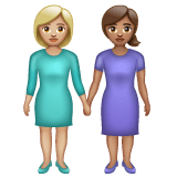 Whatsapp design of the women holding hands: medium-light skin tone medium skin tone emoji verson:2.23.2.72