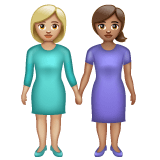 Whatsapp design of the women holding hands: medium-light skin tone medium skin tone emoji verson:2.23.2.72