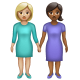 Whatsapp design of the women holding hands: medium-light skin tone medium-dark skin tone emoji verson:2.23.2.72