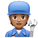 Whatsapp design of the mechanic: medium skin tone emoji verson:2.23.2.72