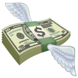 Whatsapp design of the money with wings emoji verson:2.23.2.72