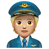 Whatsapp design of the pilot: medium-light skin tone emoji verson:2.23.2.72