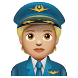 Whatsapp design of the pilot: medium-light skin tone emoji verson:2.23.2.72