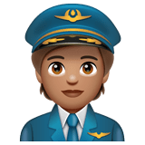 Whatsapp design of the pilot: medium skin tone emoji verson:2.23.2.72