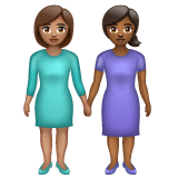 Whatsapp design of the women holding hands: medium skin tone medium-dark skin tone emoji verson:2.23.2.72