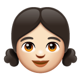 Whatsapp design of the girl: light skin tone emoji verson:2.23.2.72
