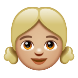 Whatsapp design of the girl: medium-light skin tone emoji verson:2.23.2.72