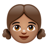 Whatsapp design of the girl: medium skin tone emoji verson:2.23.2.72