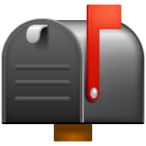 Whatsapp design of the closed mailbox with raised flag emoji verson:2.23.2.72