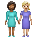 Whatsapp design of the women holding hands: medium-dark skin tone medium-light skin tone emoji verson:2.23.2.72