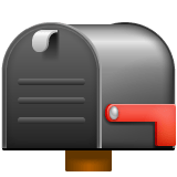 Whatsapp design of the closed mailbox with lowered flag emoji verson:2.23.2.72