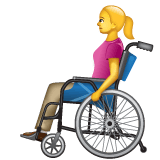 Whatsapp design of the woman in manual wheelchair emoji verson:2.23.2.72