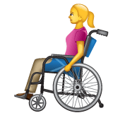 Whatsapp design of the woman in manual wheelchair emoji verson:2.23.2.72