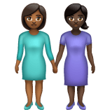Whatsapp design of the women holding hands: medium-dark skin tone dark skin tone emoji verson:2.23.2.72