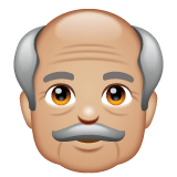 Whatsapp design of the old man: medium-light skin tone emoji verson:2.23.2.72
