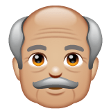 Whatsapp design of the old man: medium-light skin tone emoji verson:2.23.2.72