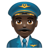 Whatsapp design of the man pilot: dark skin tone emoji verson:2.23.2.72