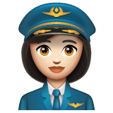 Whatsapp design of the woman pilot: light skin tone emoji verson:2.23.2.72