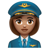 Whatsapp design of the woman pilot: medium skin tone emoji verson:2.23.2.72