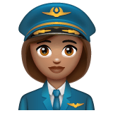 Whatsapp design of the woman pilot: medium skin tone emoji verson:2.23.2.72