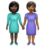 Whatsapp design of the women holding hands: dark skin tone medium-dark skin tone emoji verson:2.23.2.72