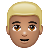 Whatsapp design of the person: medium skin tone blond hair emoji verson:2.23.2.72
