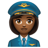 Whatsapp design of the woman pilot: medium-dark skin tone emoji verson:2.23.2.72