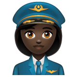 Whatsapp design of the woman pilot: dark skin tone emoji verson:2.23.2.72