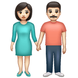 Whatsapp design of the woman and man holding hands: light skin tone emoji verson:2.23.2.72