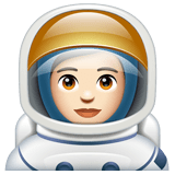 Whatsapp design of the astronaut: light skin tone emoji verson:2.23.2.72