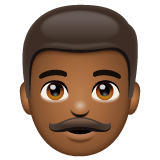 Whatsapp design of the man: medium-dark skin tone emoji verson:2.23.2.72