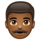 Whatsapp design of the man: medium-dark skin tone emoji verson:2.23.2.72