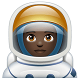 Whatsapp design of the astronaut: dark skin tone emoji verson:2.23.2.72