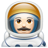 Whatsapp design of the man astronaut: light skin tone emoji verson:2.23.2.72