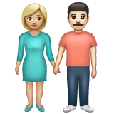 Whatsapp design of the woman and man holding hands: medium-light skin tone light skin tone emoji verson:2.23.2.72