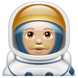 Whatsapp design of the man astronaut: medium-light skin tone emoji verson:2.23.2.72