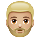Whatsapp design of the person: medium-light skin tone beard emoji verson:2.23.2.72