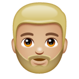 Whatsapp design of the person: medium-light skin tone beard emoji verson:2.23.2.72