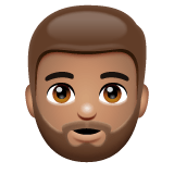 Whatsapp design of the person: medium skin tone beard emoji verson:2.23.2.72