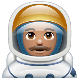 Whatsapp design of the man astronaut: medium skin tone emoji verson:2.23.2.72