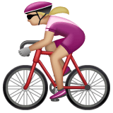 Whatsapp design of the woman biking: medium-light skin tone emoji verson:2.23.2.72