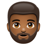 Whatsapp design of the person: medium-dark skin tone beard emoji verson:2.23.2.72