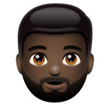 Whatsapp design of the person: dark skin tone beard emoji verson:2.23.2.72
