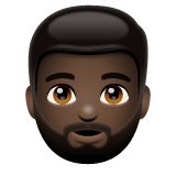 Whatsapp design of the person: dark skin tone beard emoji verson:2.23.2.72