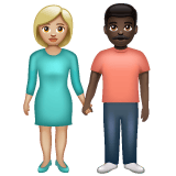 Whatsapp design of the woman and man holding hands: medium-light skin tone dark skin tone emoji verson:2.23.2.72